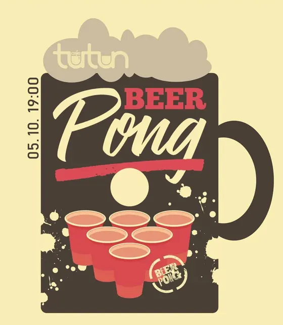 Afiș Beer Pong la Café Tutun