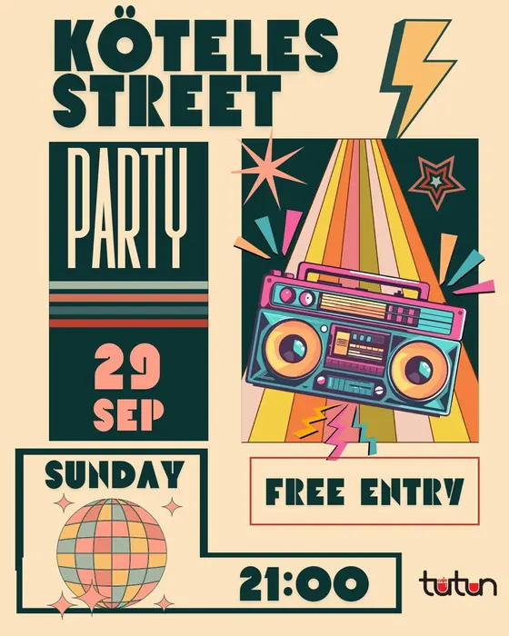Afiș Köteles Street Party la Café Tutun