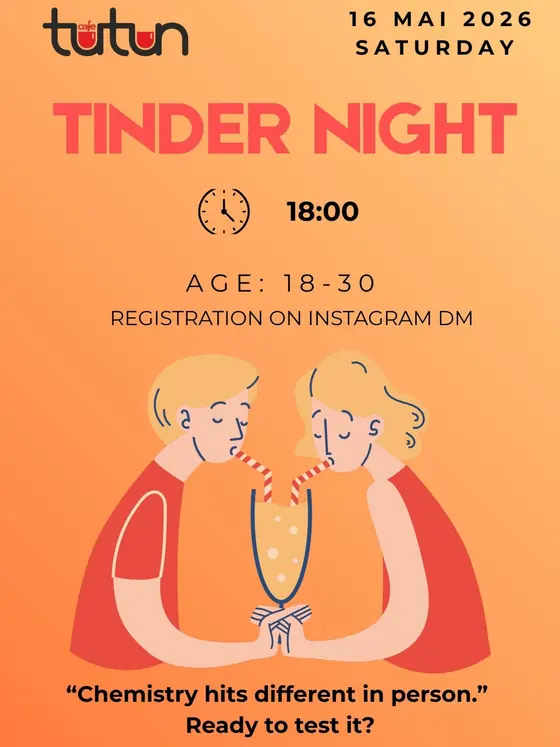 Afiș Tinder Night la Café Tutun
